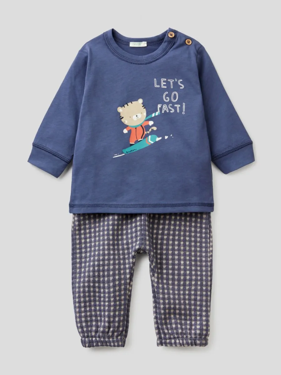 Benetton set pantalone + majica za bebe 